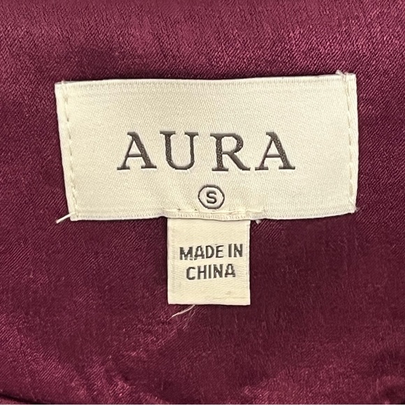 Aura “You Enchant Me” Satin Wrap Dress - Picture 4 of 5